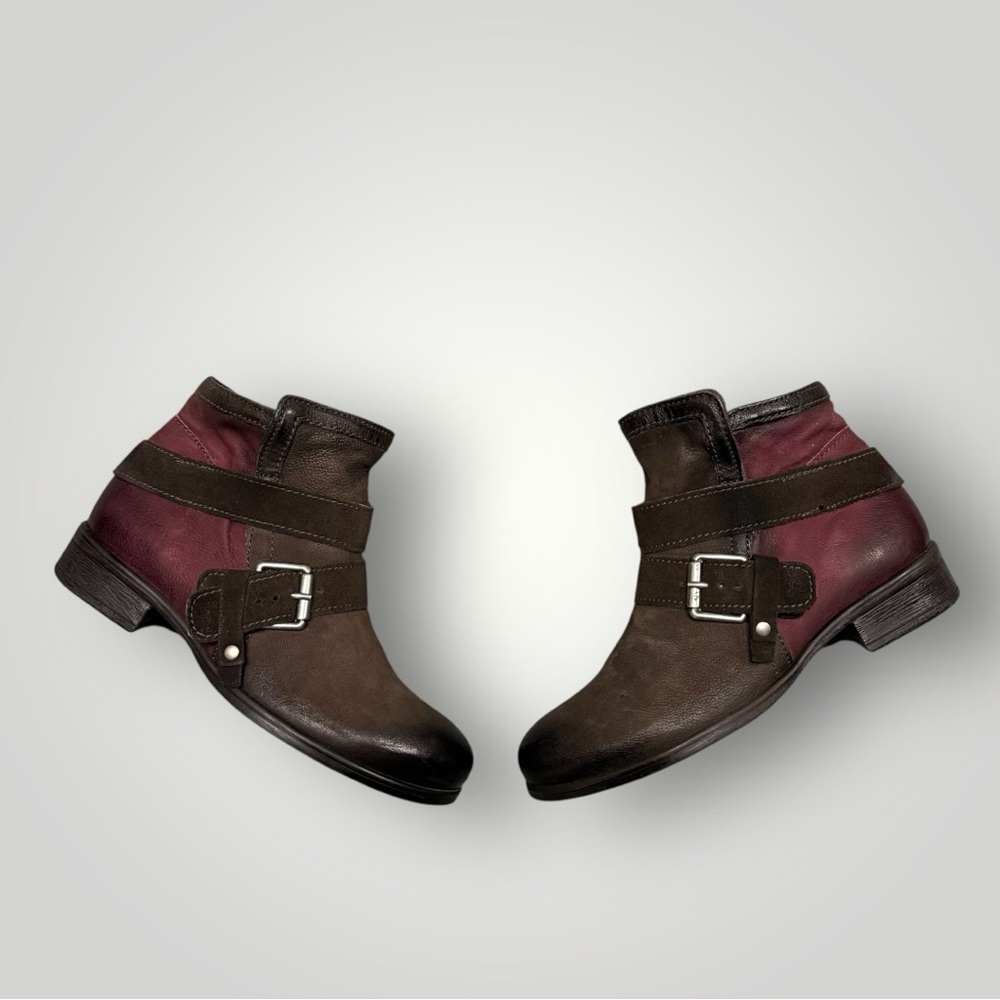 Miz Mooz Spencer Womens Brown‎ Leather Zipper Ankle & Booties Boots Sz 37